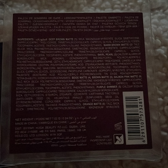 Huda Beauty Eyeshadow Pallette, Lovefest Obsessions, new in package - Picture 3 of 3